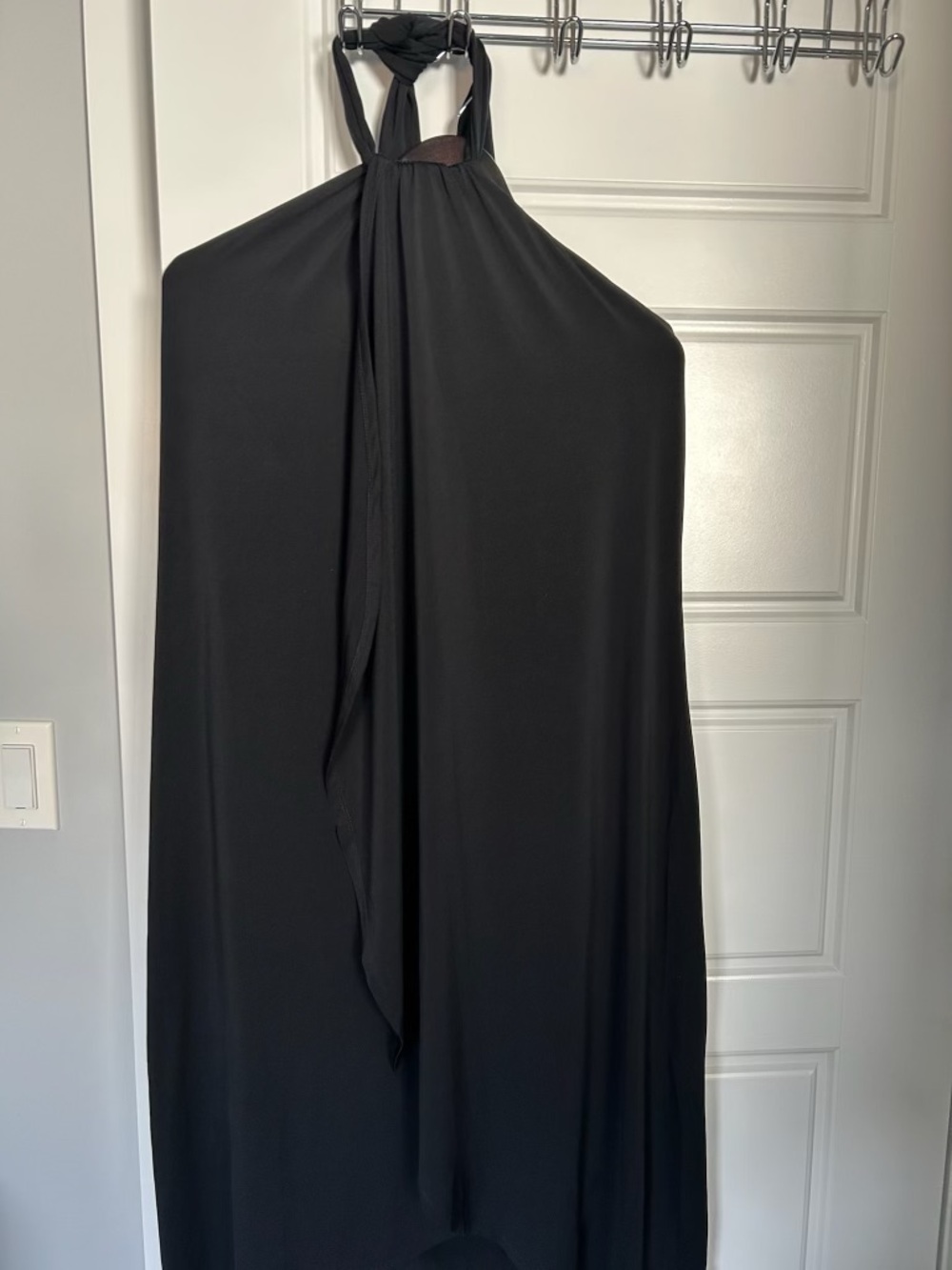 VENUS Black Halter Dress with Tie Neck